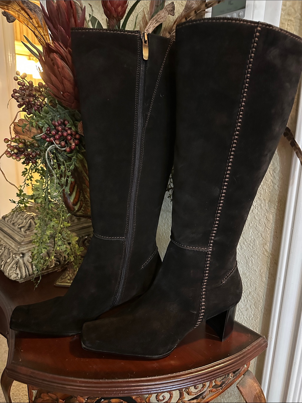 Liz Claiborne New Women's Knee-High Suede Block Heel Boots - Black